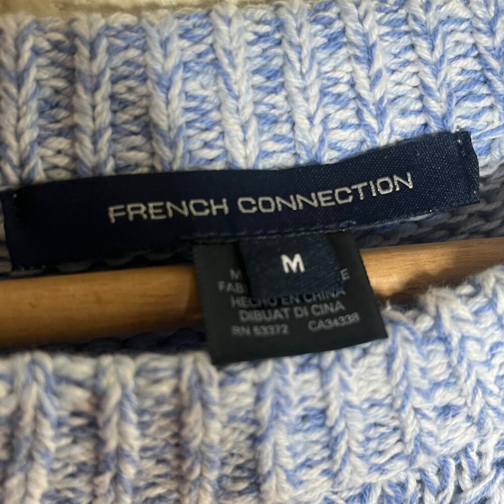 French Connection Women's Layered Look Crewneck Sweater Ruffle Cuff Size Medium - Picture 3 of 8